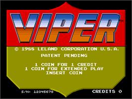 Title screen of Viper on the Arcade.