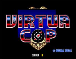 Title screen of Virtua Cop on the Arcade.