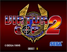 Title screen of Virtua Cop 2 on the Arcade.
