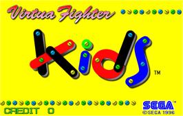 Title screen of Virtua Fighter Kids on the Arcade.