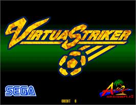 Title screen of Virtua Striker on the Arcade.