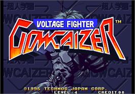 Title screen of Voltage Fighter - Gowcaizer / Choujin Gakuen Gowcaizer on the Arcade.