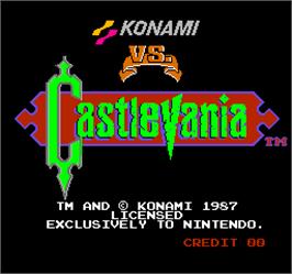 Title screen of Vs. Castlevania on the Arcade.