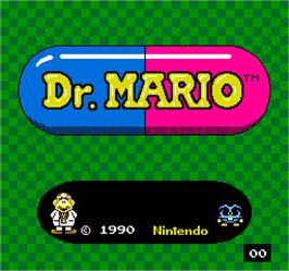 Title screen of Vs. Dr. Mario on the Arcade.