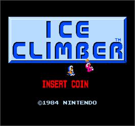 Title screen of Vs. Ice Climber on the Arcade.