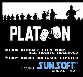 Title screen of Vs. Platoon on the Arcade.