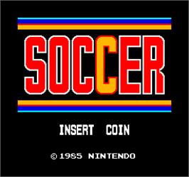 Title screen of Vs. Soccer on the Arcade.