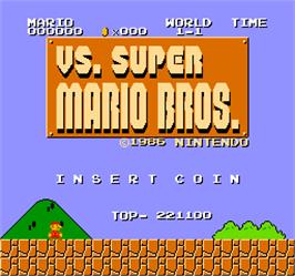 Title screen of Vs. Super Mario Bros. on the Arcade.