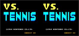 Title screen of Vs. Tennis on the Arcade.