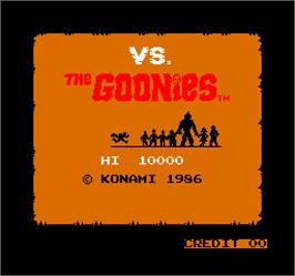 Title screen of Vs. The Goonies on the Arcade.