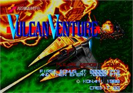 Title screen of Vulcan Venture on the Arcade.