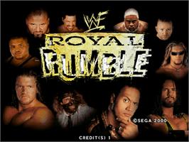 Title screen of WWF Royal Rumble on the Arcade.