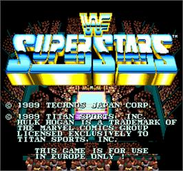 Title screen of WWF Superstars on the Arcade.