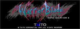 Title screen of Warrior Blade - Rastan Saga Episode III on the Arcade.