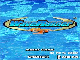 Title screen of Wave Runner GP on the Arcade.