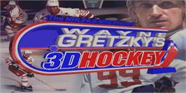 Title screen of Wayne Gretzky's 3D Hockey on the Arcade.