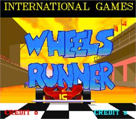 Title screen of Wheels Runner on the Arcade.