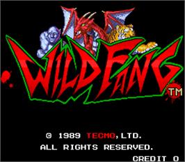 Title screen of Wild Fang / Tecmo Knight on the Arcade.