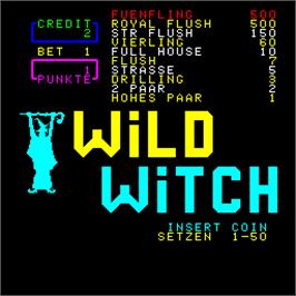 Title screen of Wild Witch on the Arcade.