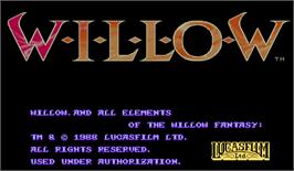 Title screen of Willow on the Arcade.