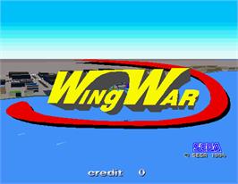 Title screen of Wing War on the Arcade.