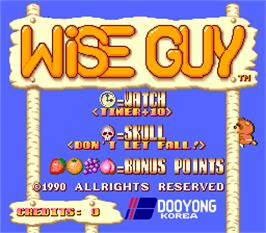 Title screen of Wise Guy on the Arcade.