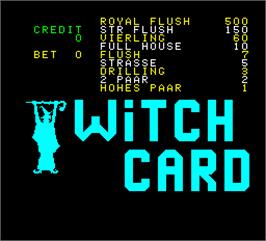 Title screen of Witch Card on the Arcade.