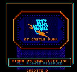 Title screen of Wiz Warz on the Arcade.