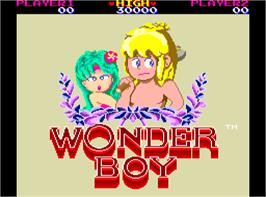 Title screen of Wonder Boy on the Arcade.