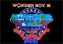 Title screen of Wonder Boy III - Monster Lair on the Arcade.