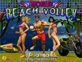 Title screen of World Beach Volley on the Arcade.