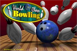 Title screen of World Class Bowling on the Arcade.