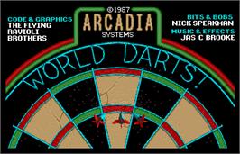 Title screen of World Darts on the Arcade.