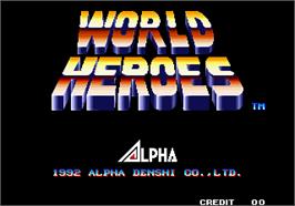 Title screen of World Heroes on the Arcade.