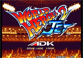 Title screen of World Heroes 2 Jet on the Arcade.