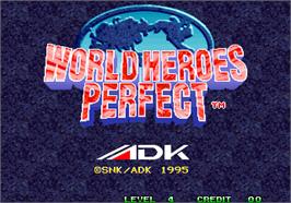 Title screen of World Heroes Perfect on the Arcade.