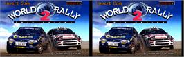 Title screen of World Rally 2: Twin Racing on the Arcade.