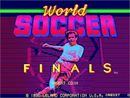 Title screen of World Soccer Finals on the Arcade.