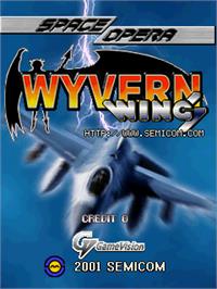 Title screen of Wyvern Wings on the Arcade.