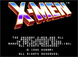 Title screen of X-Men on the Arcade.