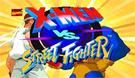 Title screen of X-Men Vs. Street Fighter on the Arcade.