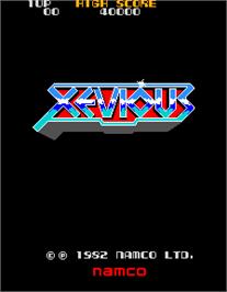 Title screen of Xevious on the Arcade.