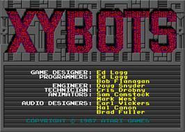 Title screen of Xybots on the Arcade.