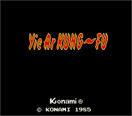 Title screen of Yie Ar Kung-Fu on the Arcade.