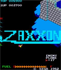 Title screen of Zaxxon on the Arcade.