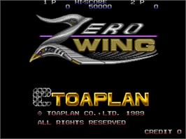 Title screen of Zero Wing on the Arcade.