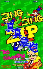 Title screen of Zing Zing Zip on the Arcade.