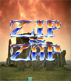 Title screen of Zip & Zap on the Arcade.