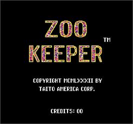 Title screen of Zoo Keeper on the Arcade.