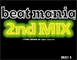 Title screen of beatmania 2nd MIX on the Arcade.